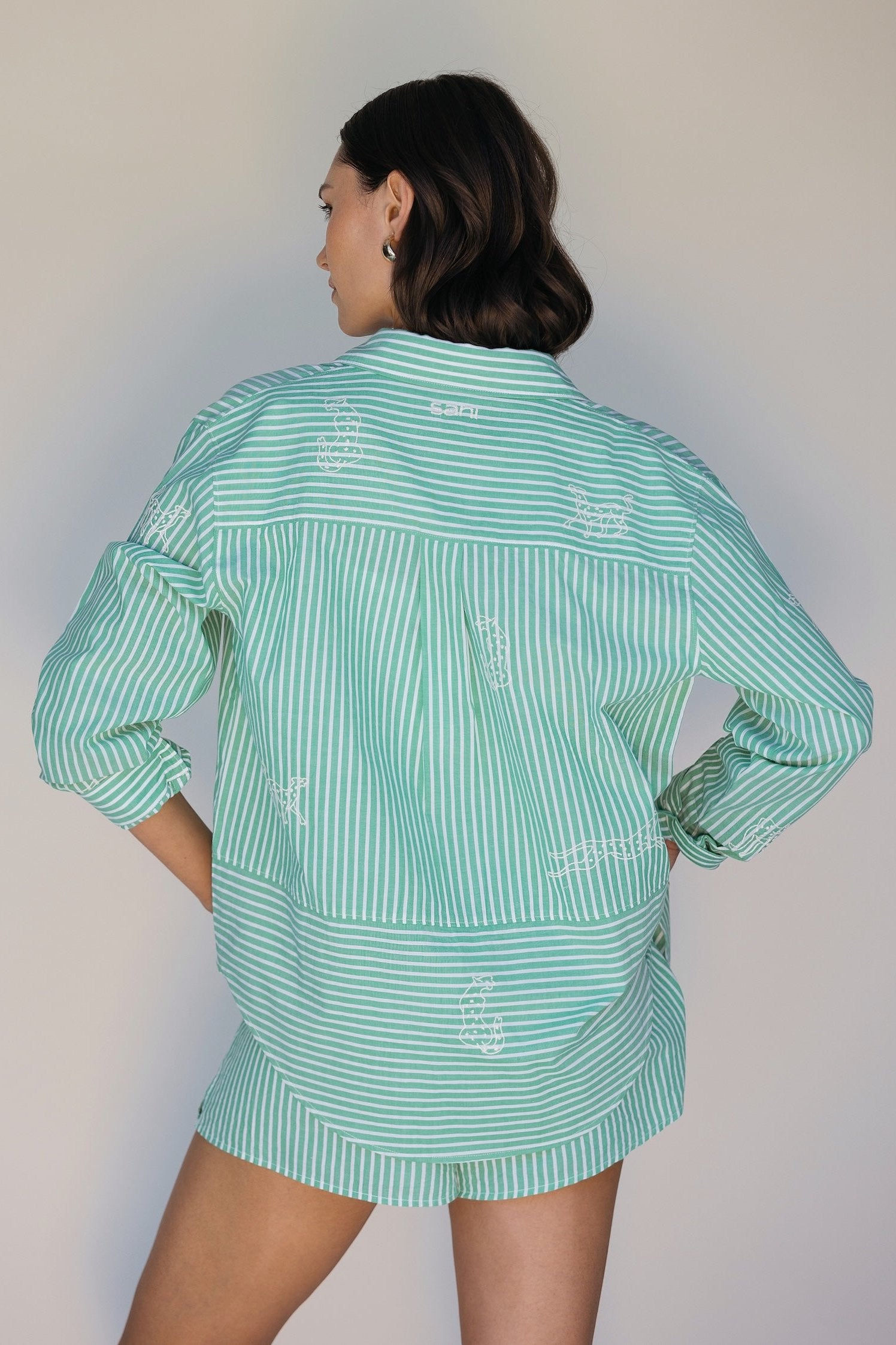 Introducing your newest closet staple: our Embroidered Boyfriend Button Down. This classic oxford is made from 100% cotton and just structured enough, while still comfortable and laidback. It features our favorite embroidered leopards throughout the shirt.